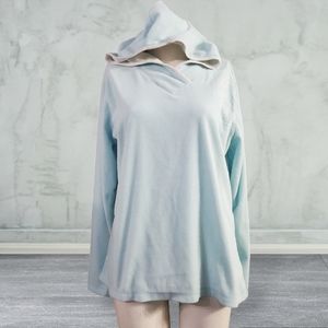 Columbia Hooded Fleece Pullover Light Blue Womans Large